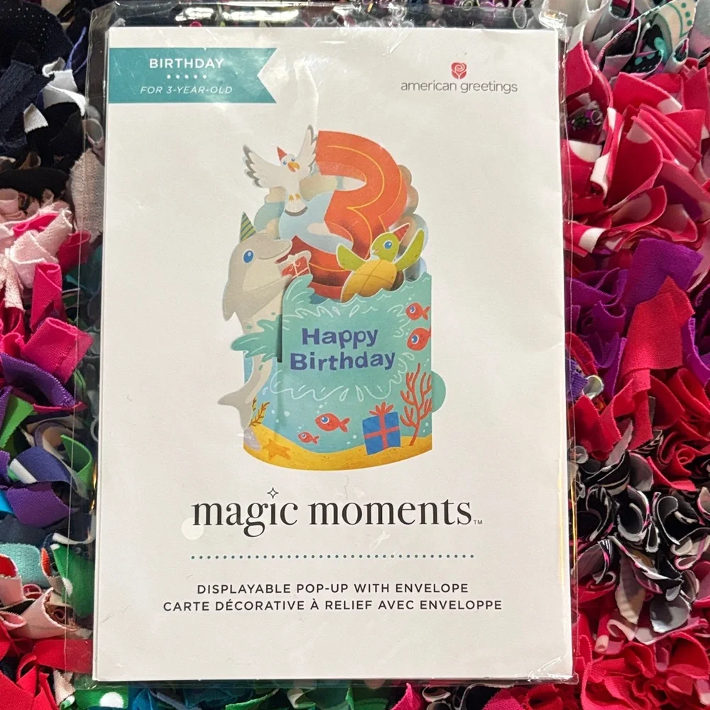 🆕American Greetings-Magic Moments 3rd Birthday Pop Up Card